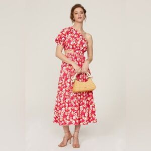 Peter Som Collective One Shoulder Midi dress Sz M